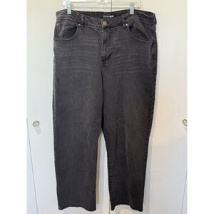 Fashion Nova faded black high waist stretch 5 pocket zip fly Jeans Size 18